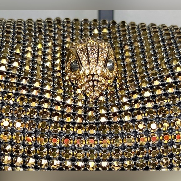 KURT GEIGER Gold Tone Crystal Party Bag w/Dustbag - Picture 5 of 6